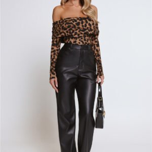 Let's Talk Style Faux Leather Pants Black