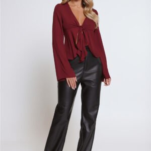 Hot Topic Long Sleeve Top Wine