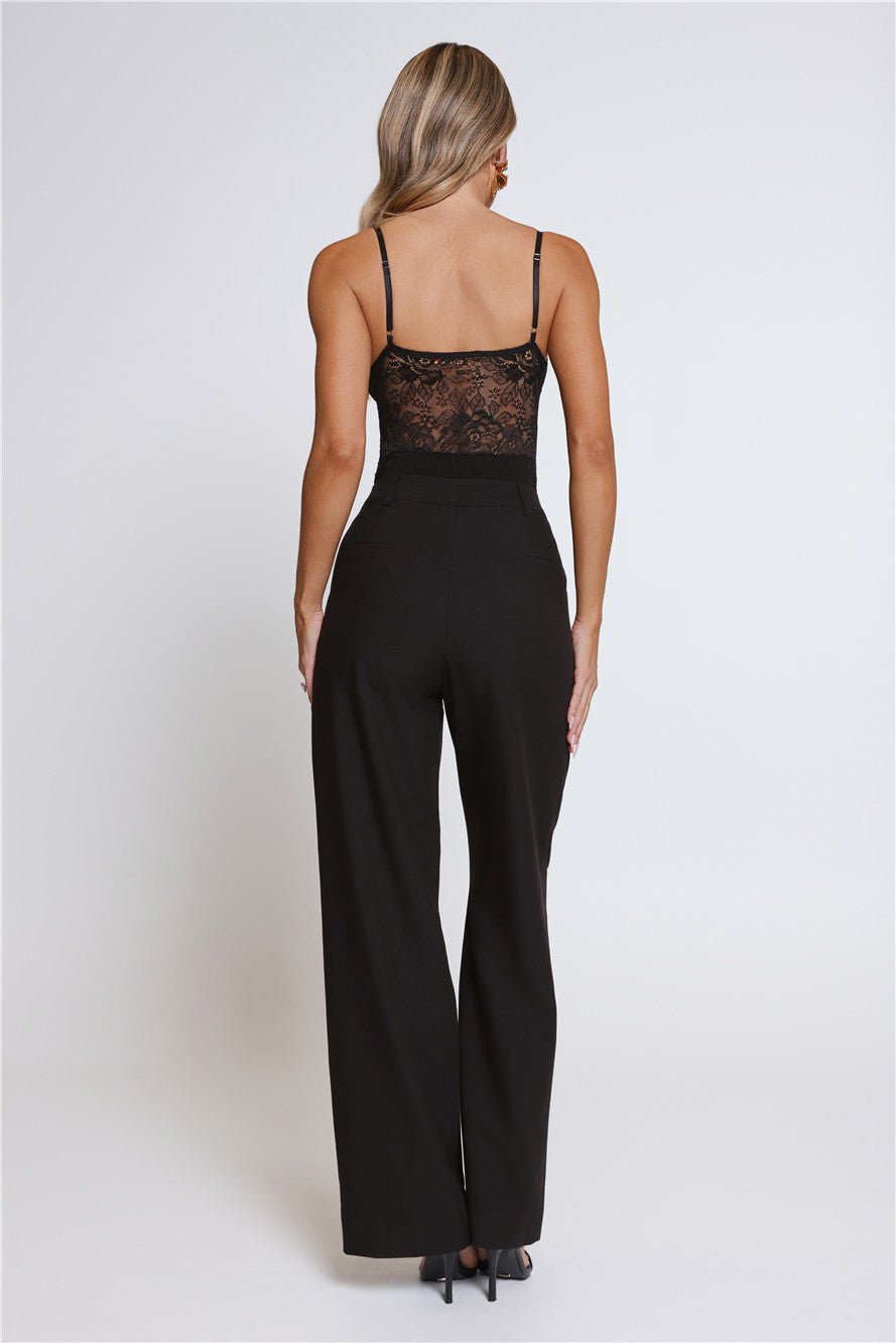 Stylish Structure Tailored Pants Black - Image 5