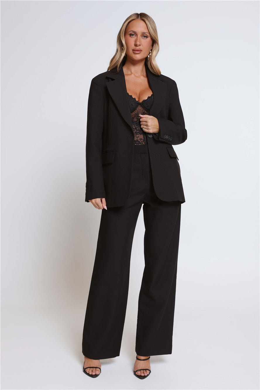 Stylish Structure Tailored Pants Black - Image 4
