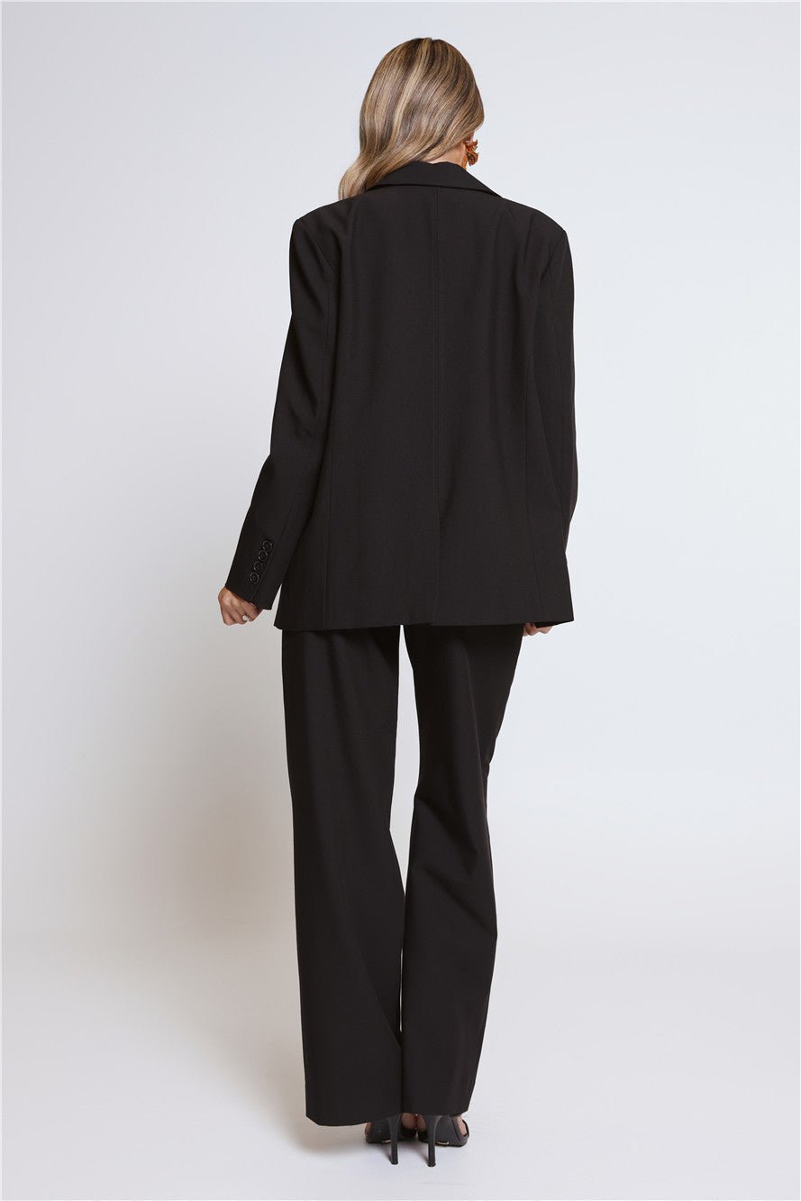 Stylish Structure Tailored Pants Black - Image 6