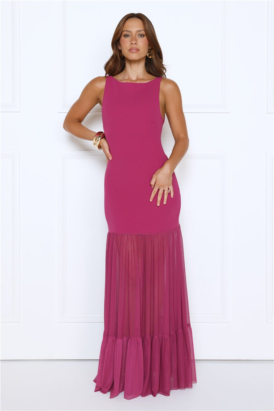 Bloomed With Love Maxi Dress Plum - Image 3
