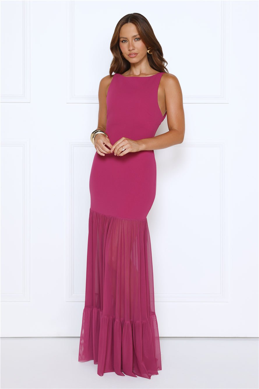 Bloomed With Love Maxi Dress Plum - Image 4