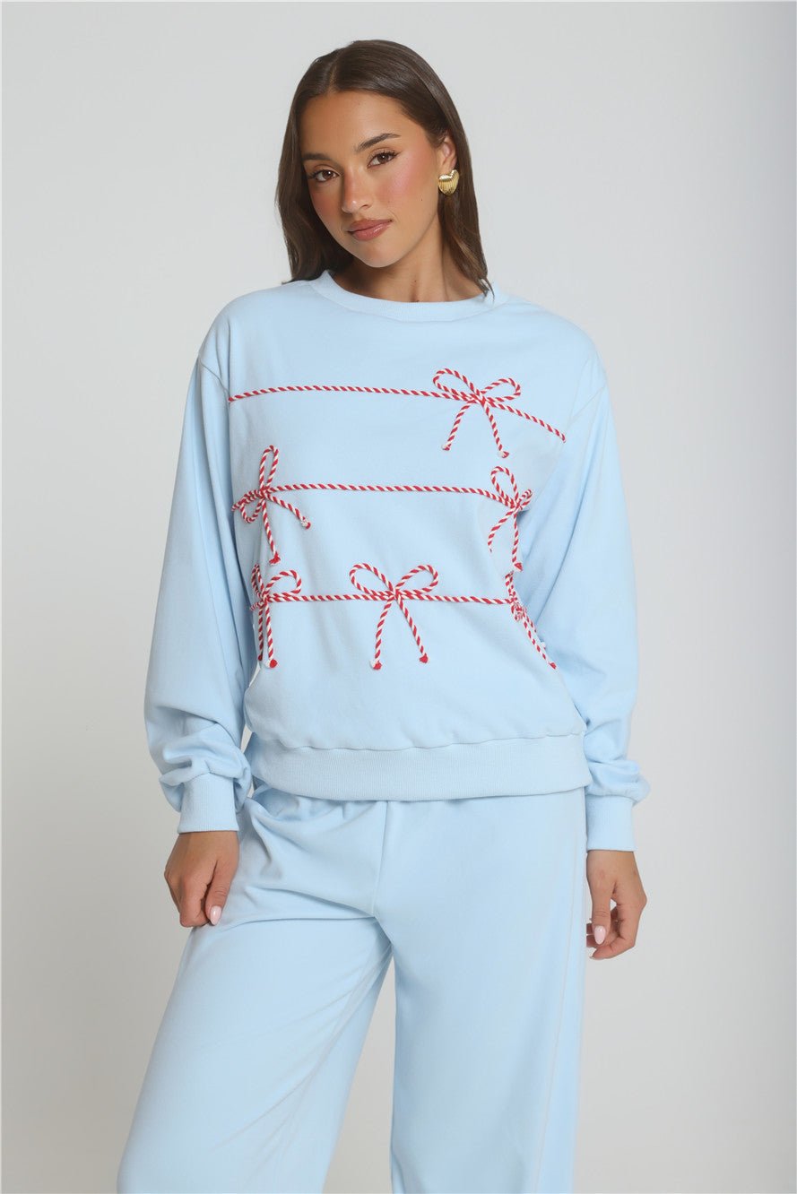 Candy Cane Dreams Sweater Blue - Image 5