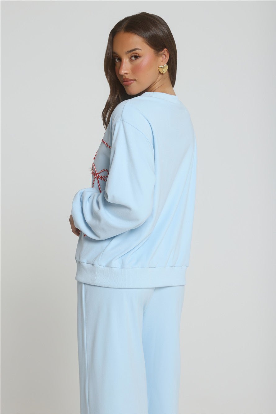 Candy Cane Dreams Sweater Blue - Image 7