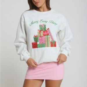 Merry Every Thing Sweater Grey