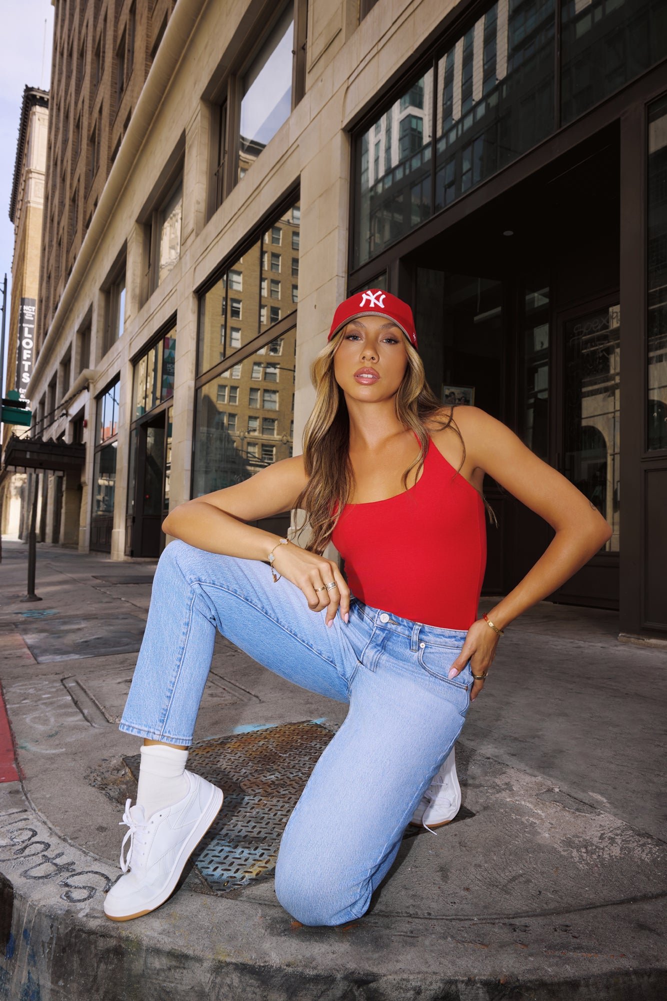 BASE Luxe Rib Simple Silhouette Halter Top Red - Image 16