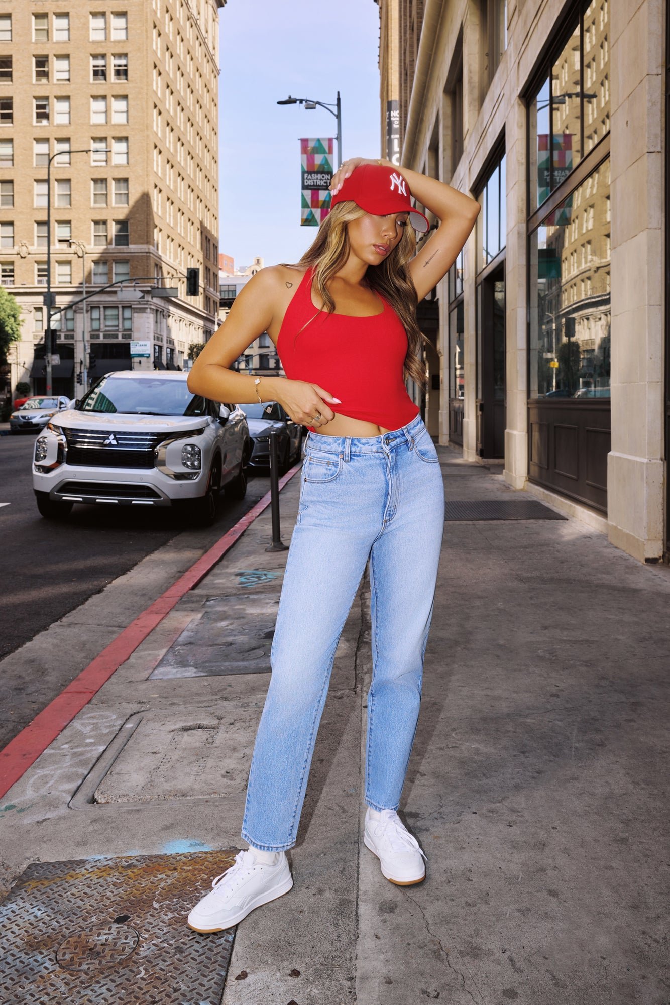 BASE Luxe Rib Simple Silhouette Halter Top Red - Image 14