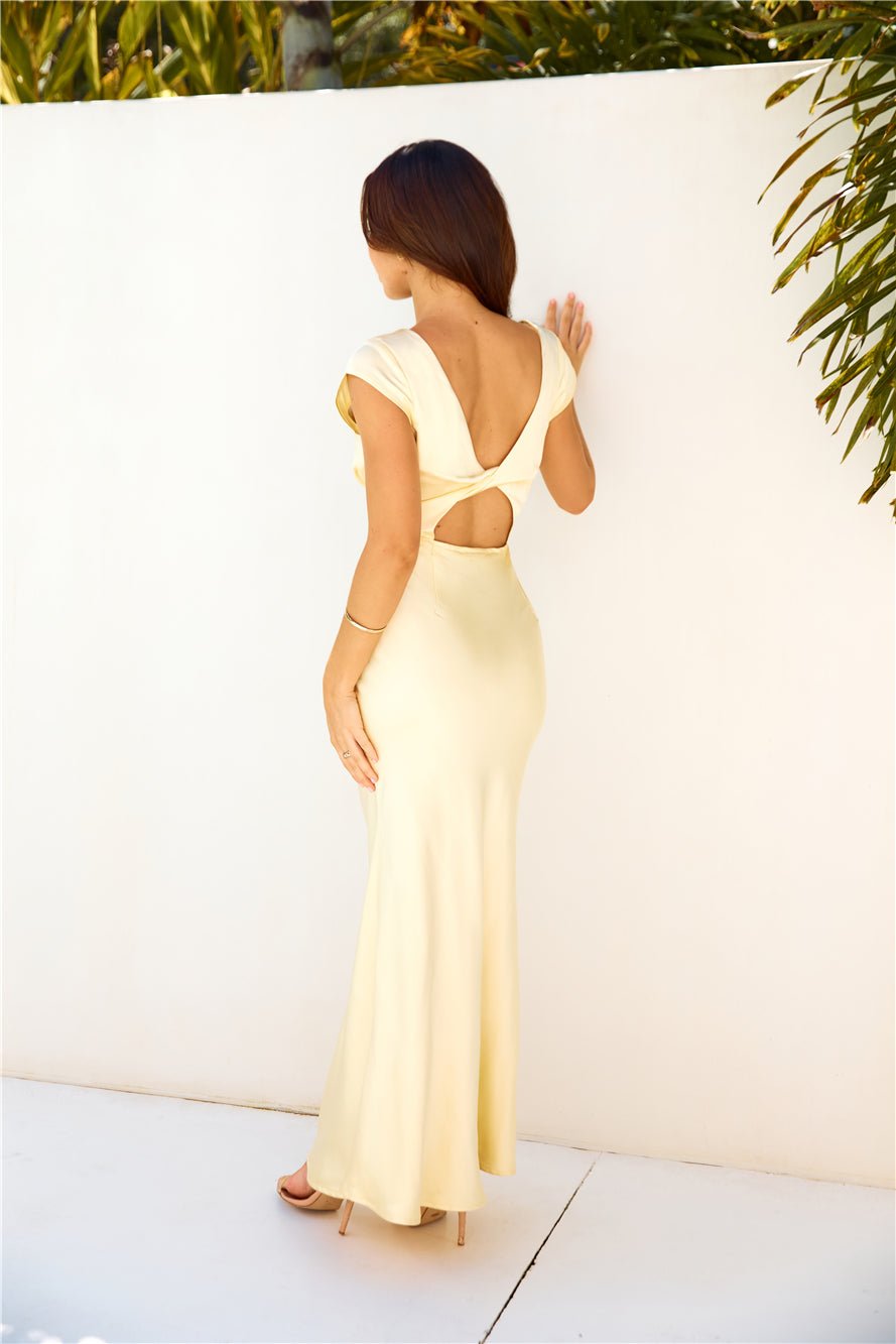 Because You're Special Satin Maxi Dress Yellow - Image 5