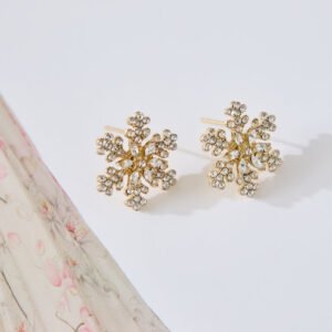 Snowflakes Earrings Gold
