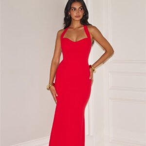 Flickers Of Fantasy Halter Maxi Dress Red