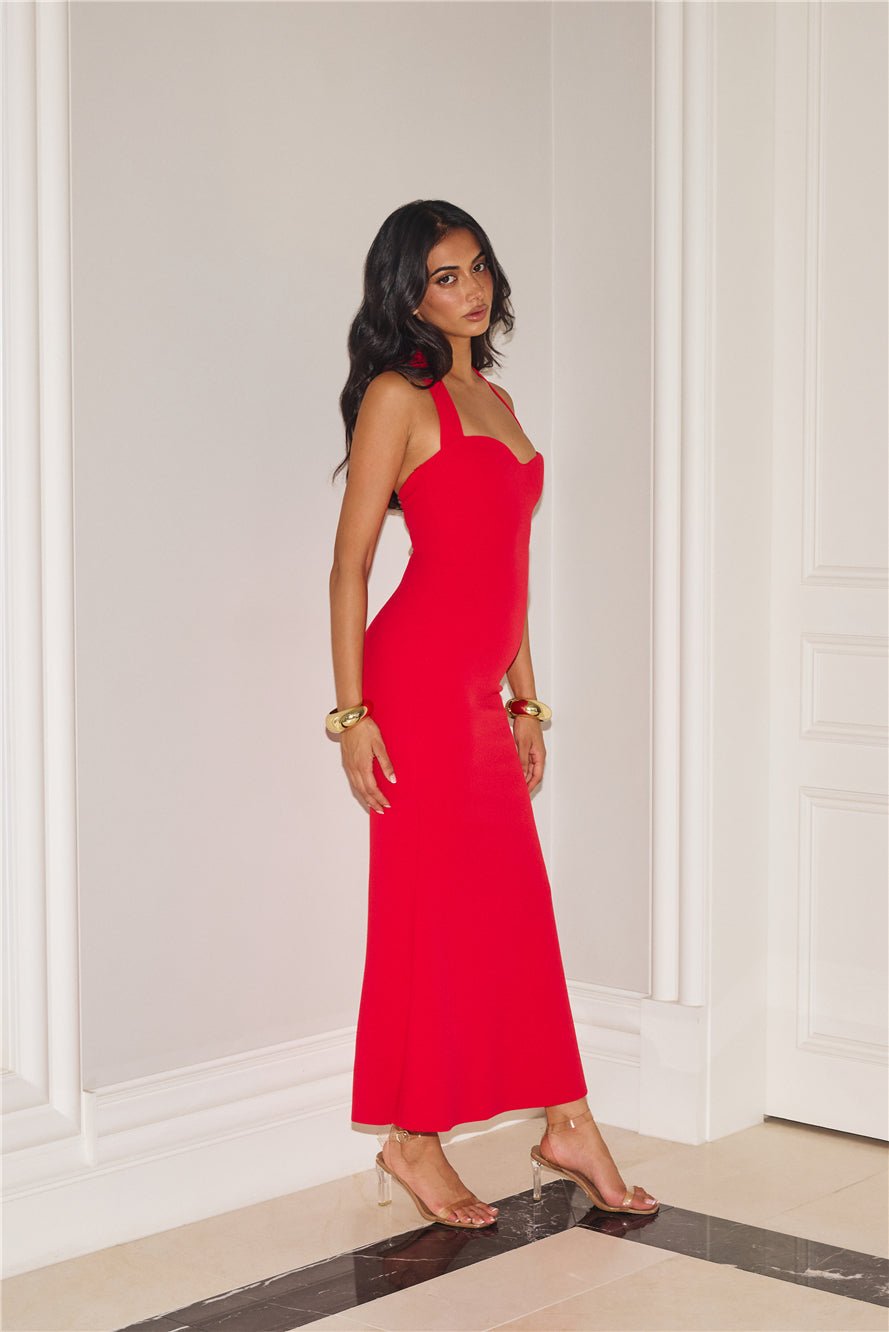 Flickers Of Fantasy Halter Maxi Dress Red - Image 5