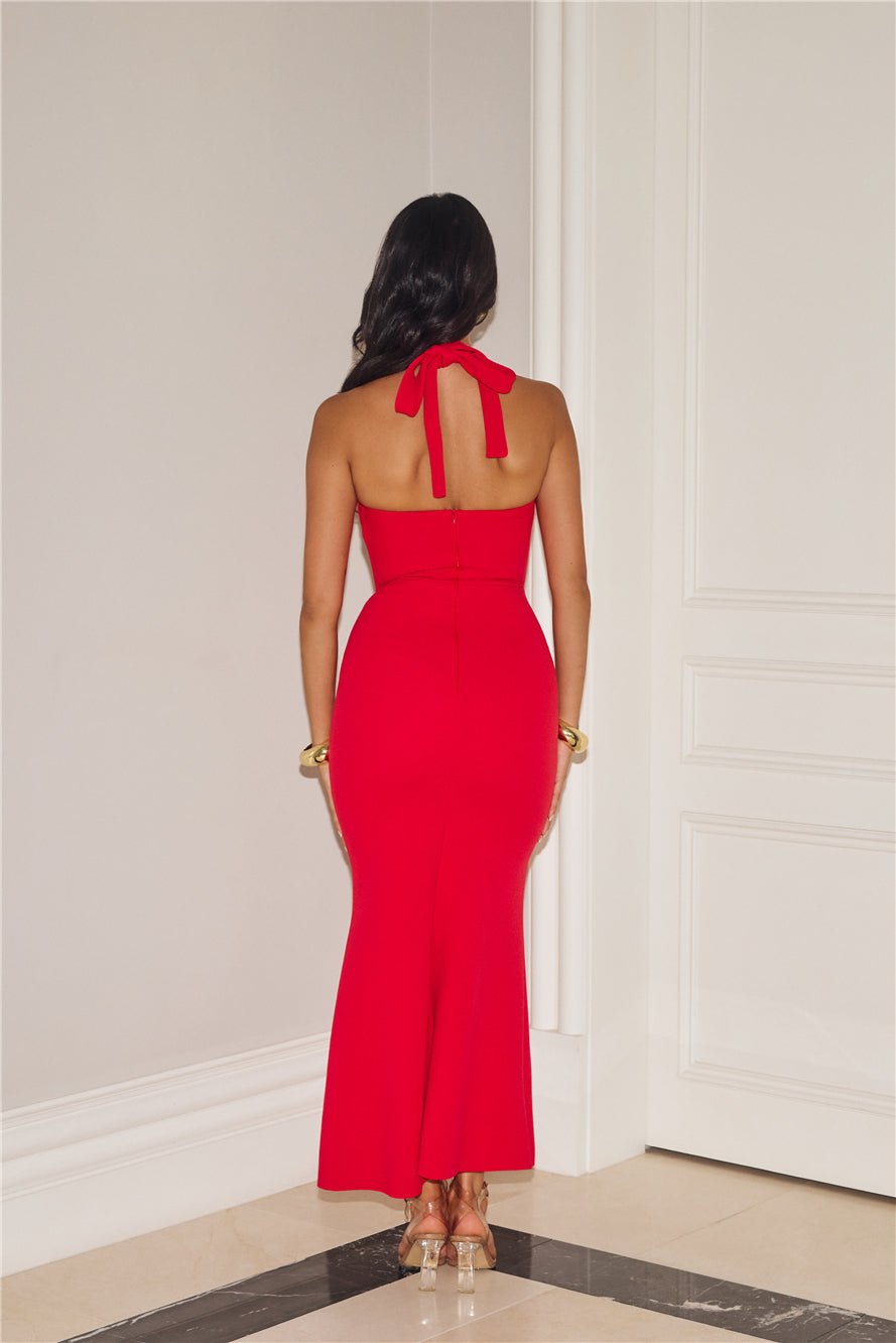 Flickers Of Fantasy Halter Maxi Dress Red - Image 7