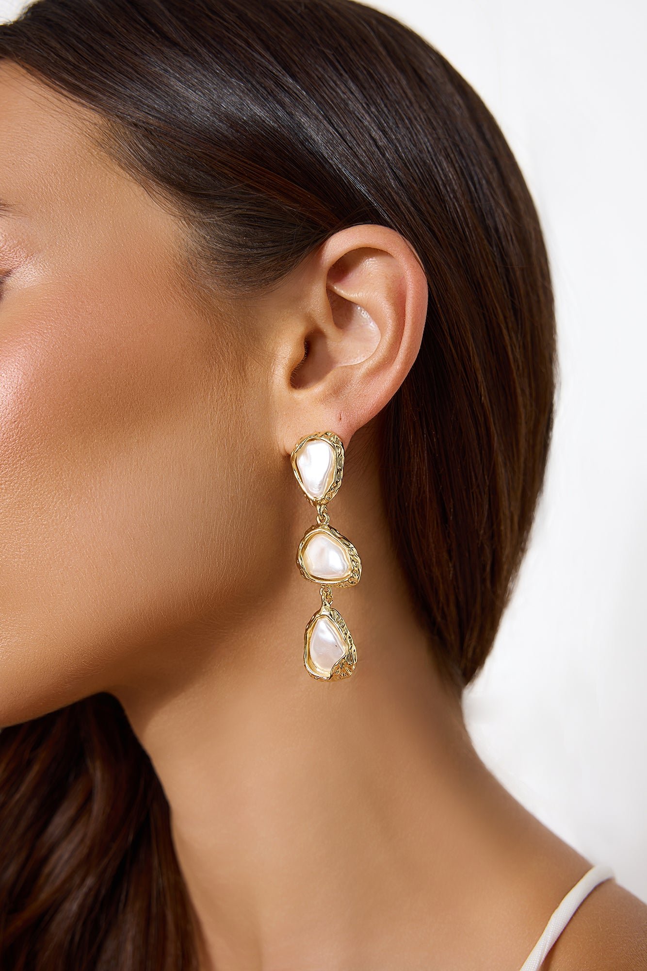 18k Gold Plated Liquid Love Earrings Gold - Image 6