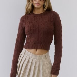 The Exclusive Cable Knit Sweater Brown