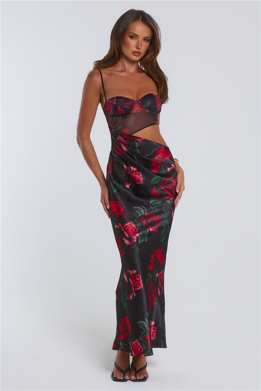 Kissed By Roses Maxi Dress Black - Image 3