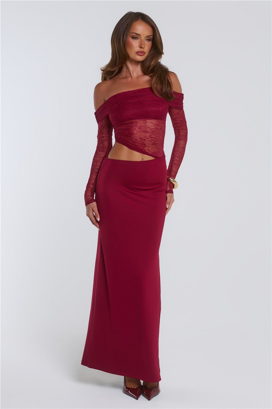 In The Current Strapless Maxi Dress Red - Image 2