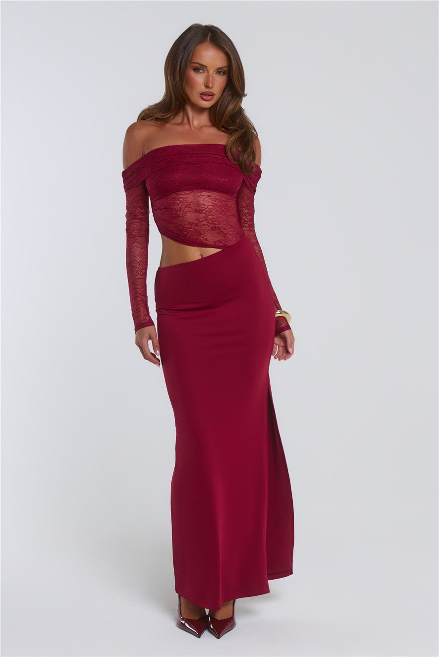 In The Current Strapless Maxi Dress Red - Image 7