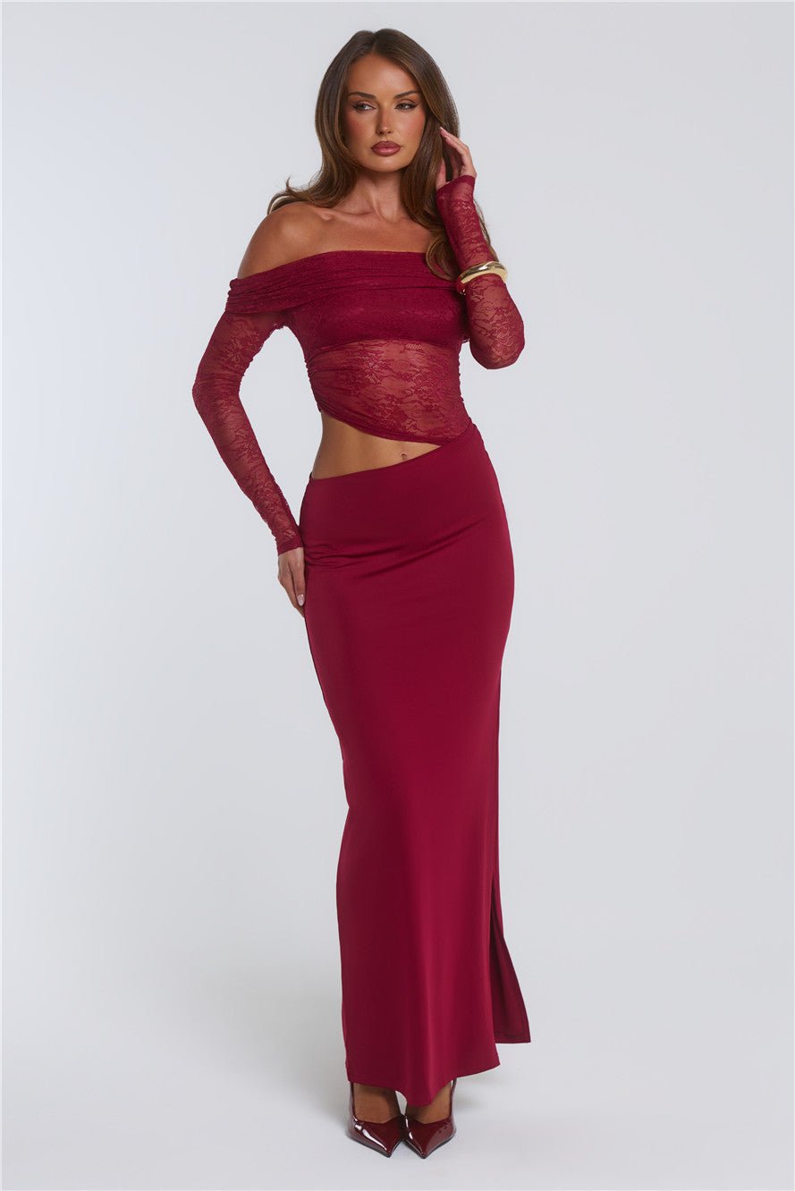 In The Current Strapless Maxi Dress Red - Image 9