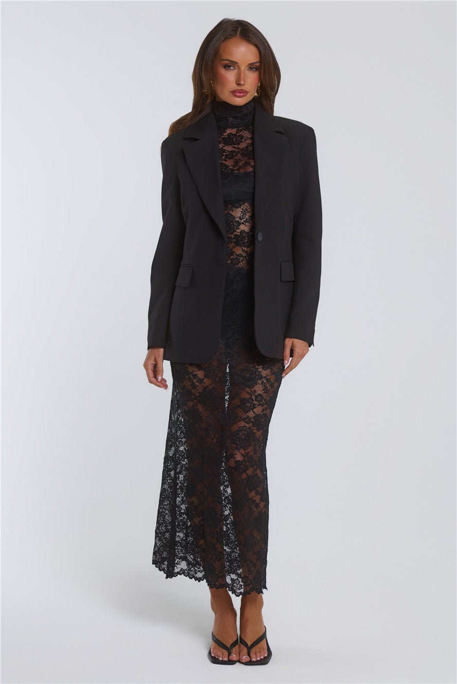 Stylish Structure Blazer Black