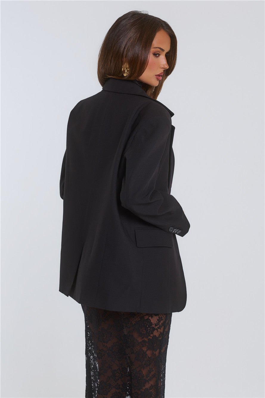 Stylish Structure Blazer Black - Image 11