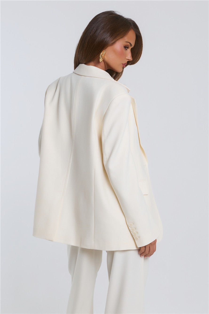 Stylish Structure Blazer Cream - Image 12