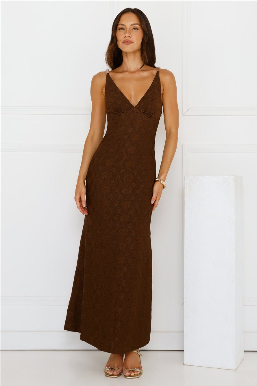 You Got This Maxi Dress Brown - Image 3