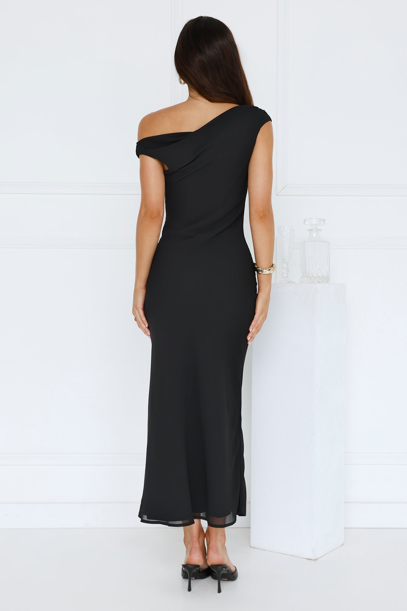 Xenia Off Shoulder Midi Dress Black - Image 5