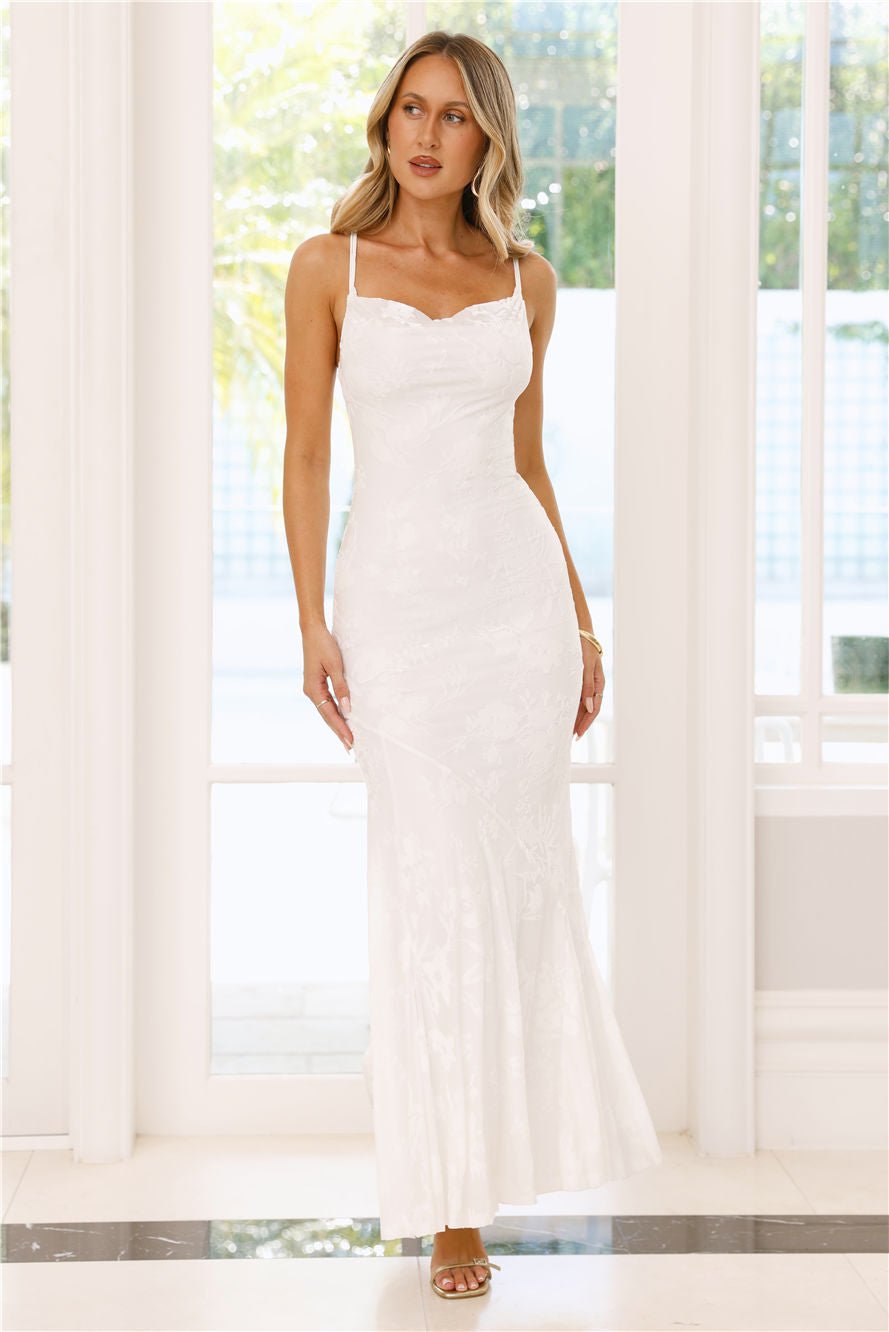 Nocturnal Luxe Maxi Dress White - Image 3