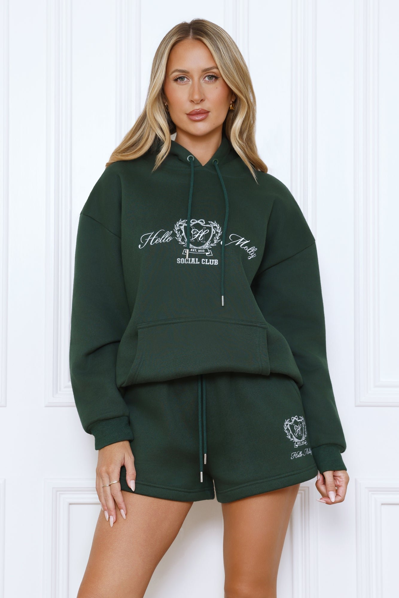 BASE Slip On Emblem Hoodie Green - Image 2