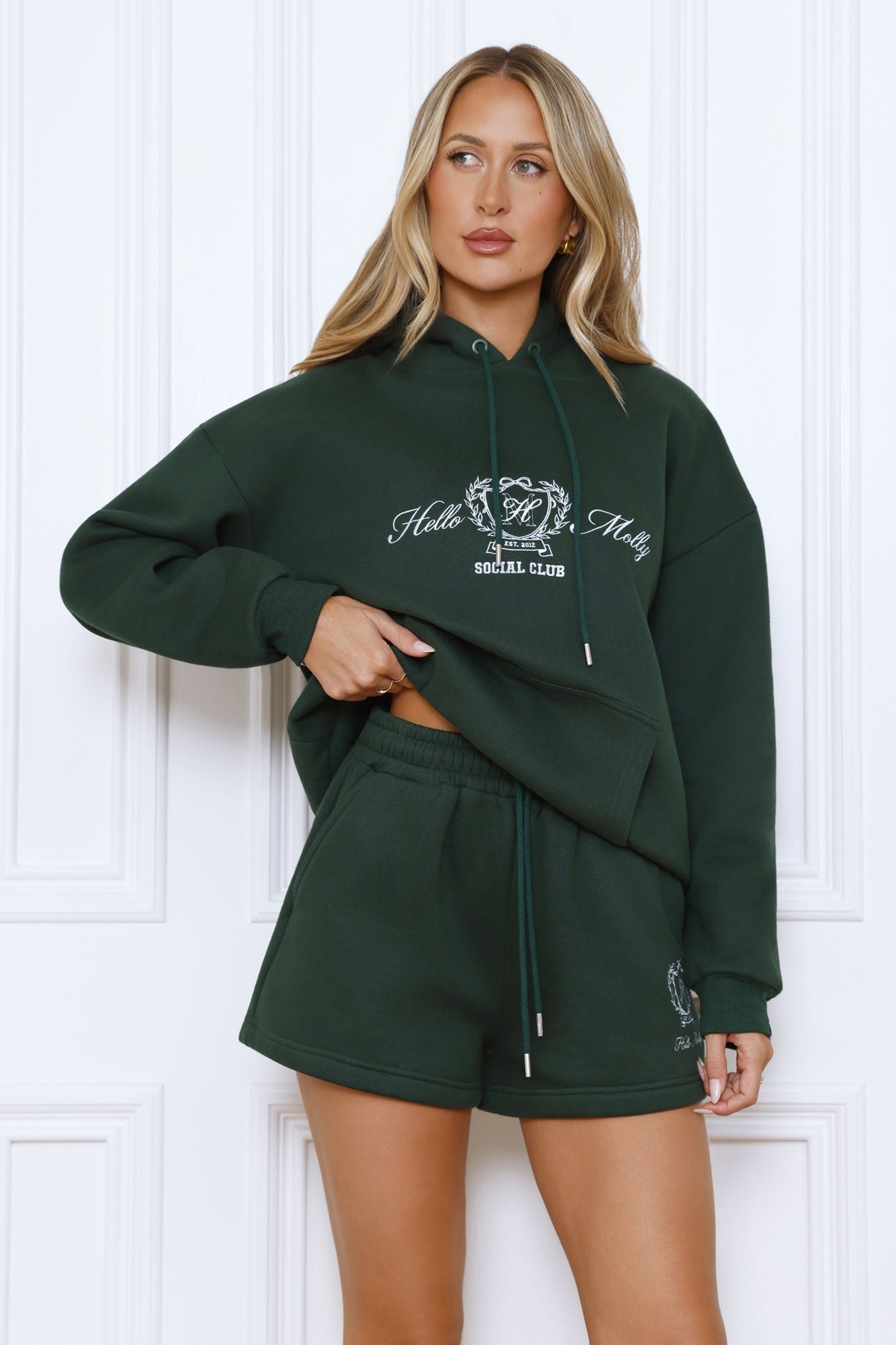 BASE Slip On Emblem Hoodie Green - Image 13