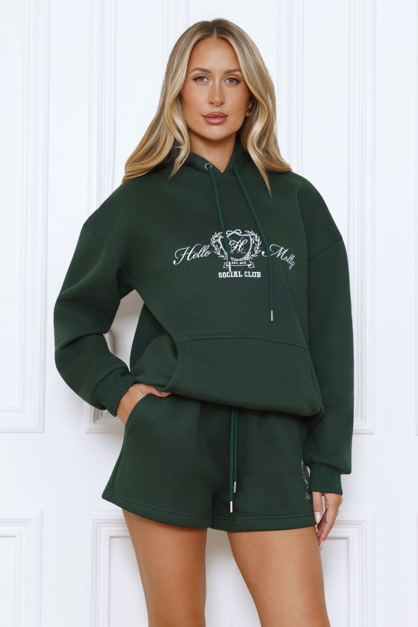 BASE Slip On Emblem Hoodie Green - Image 8