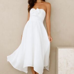 Saltwater Soul Strapless Midi Dress White