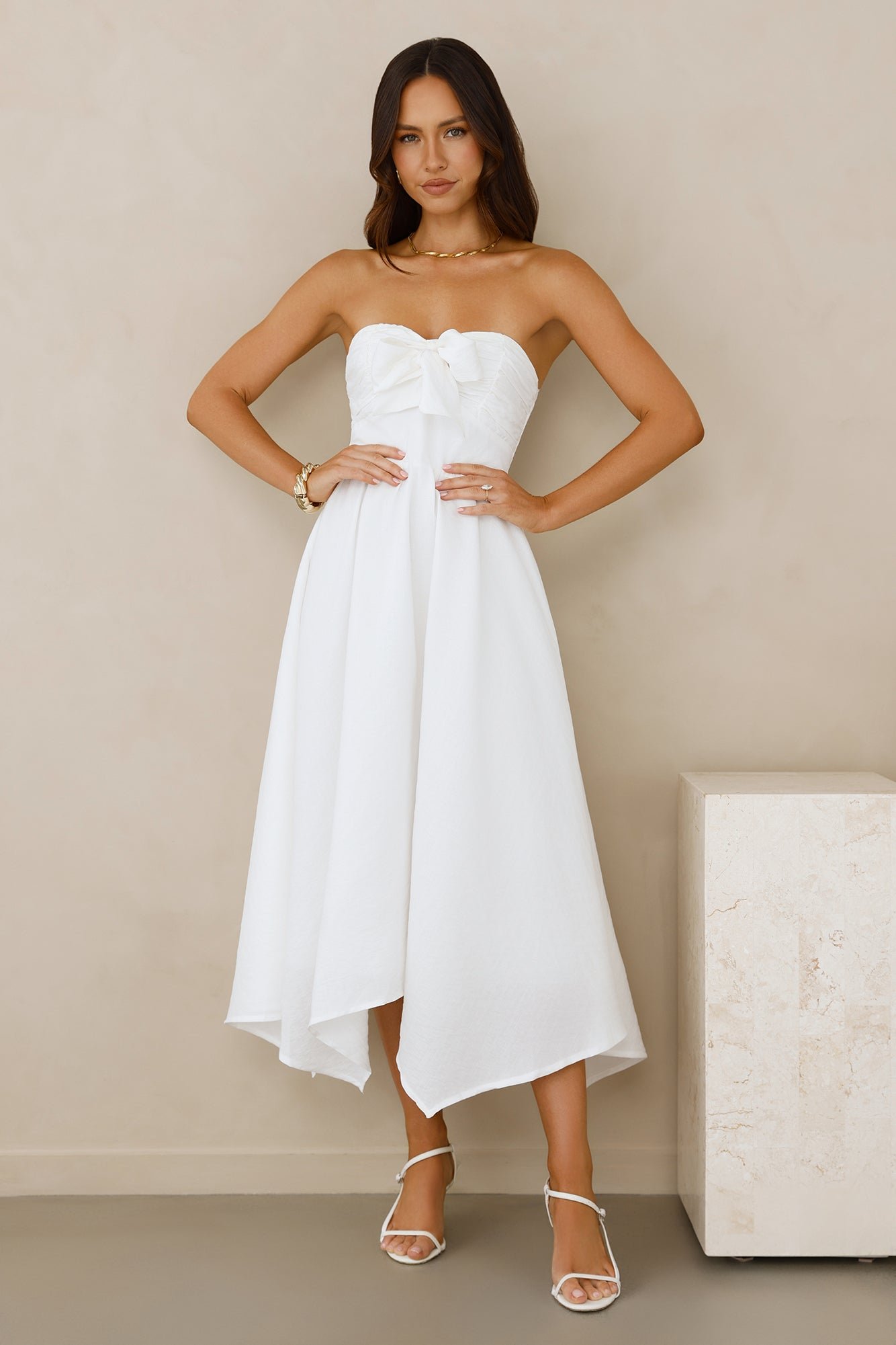 Saltwater Soul Strapless Midi Dress White - Image 2