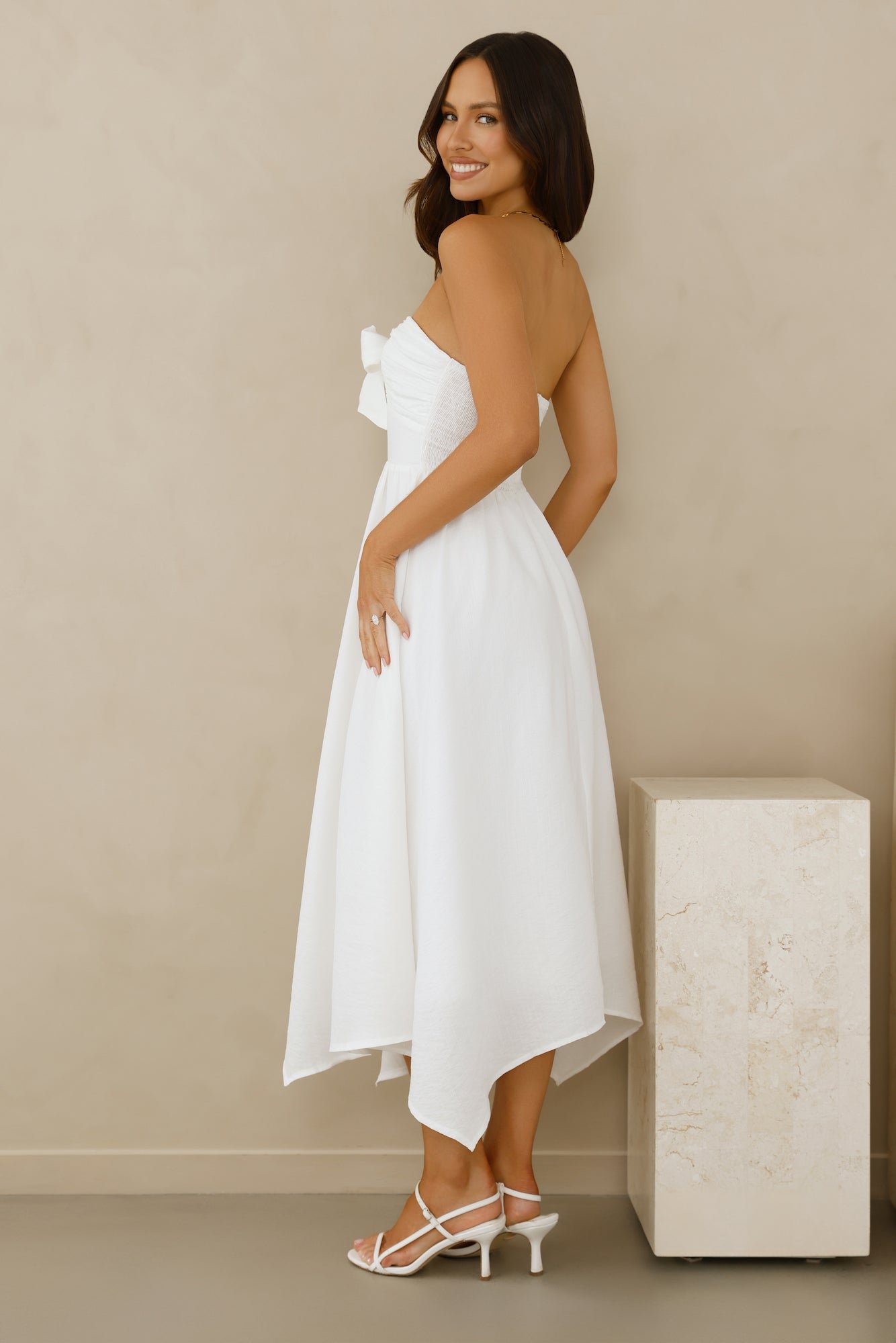 Saltwater Soul Strapless Midi Dress White - Image 5