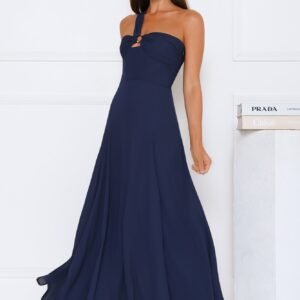 Styled Like A Star One Shoulder Maxi Dress Navy