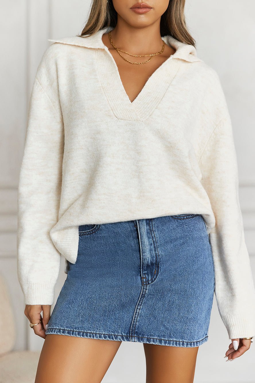 Winter Kiss Knitted Jumper Beige - Image 2