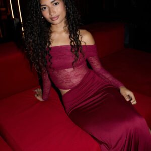 In The Current Strapless Maxi Dress Red