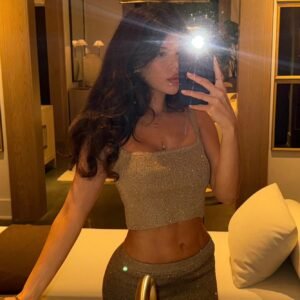 Glimmering Hour Sequin Knit Crop Top Gold