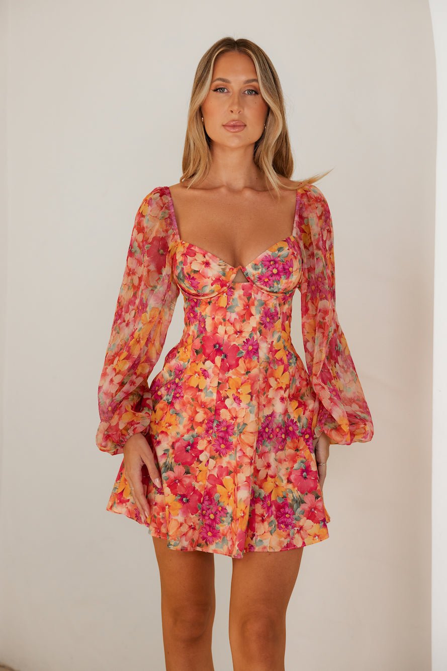 Janeiro Sun Long Sleeve Mini Dress Pink - Image 4