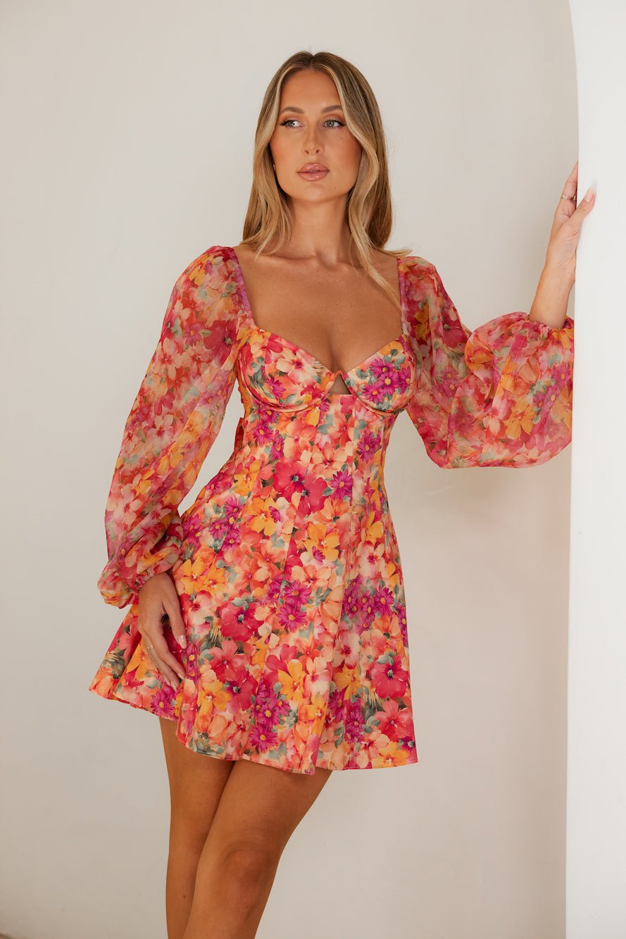 Janeiro Sun Long Sleeve Mini Dress Pink - Image 6