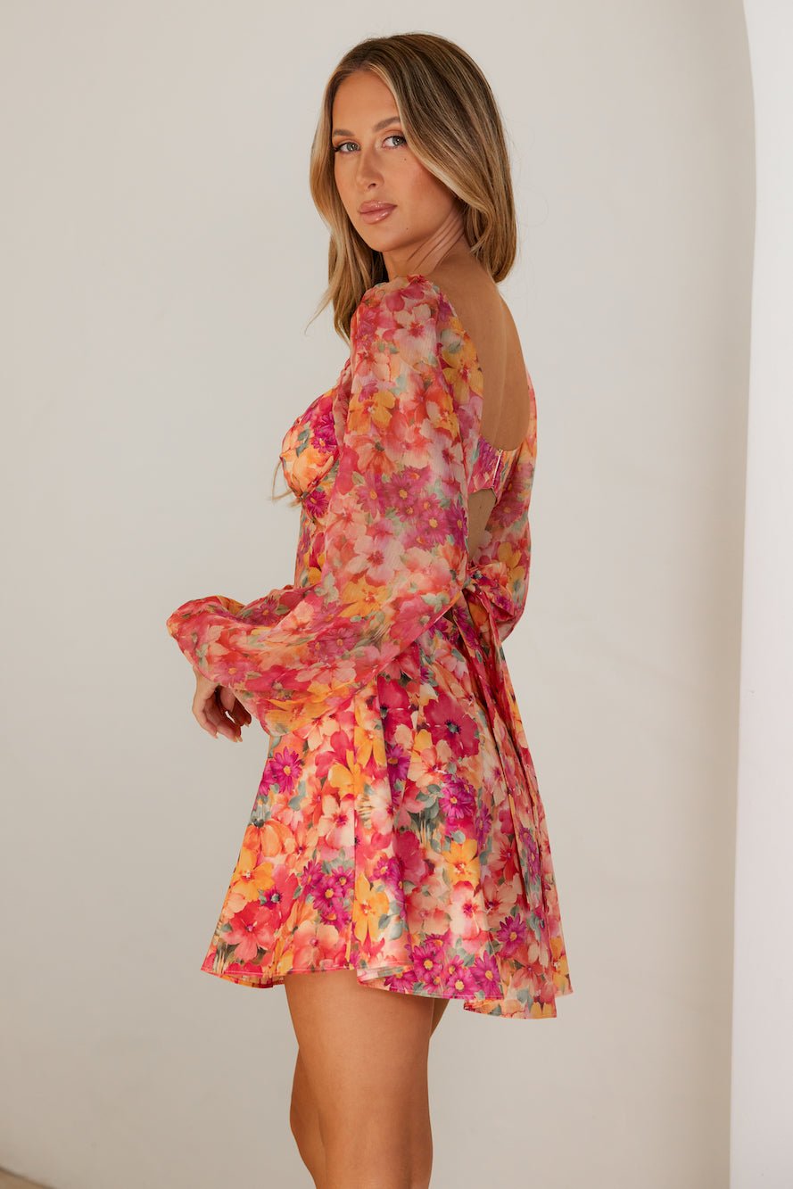 Janeiro Sun Long Sleeve Mini Dress Pink - Image 7