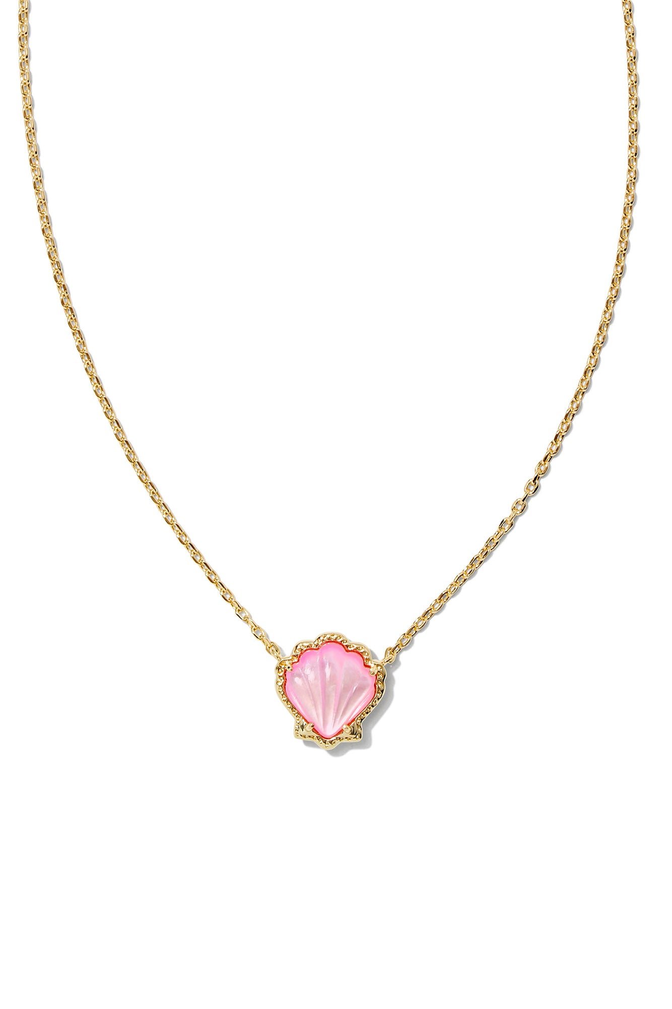 Brynne Shell Gold Short Pendant Necklace Blush Ivory Mother Of Pear