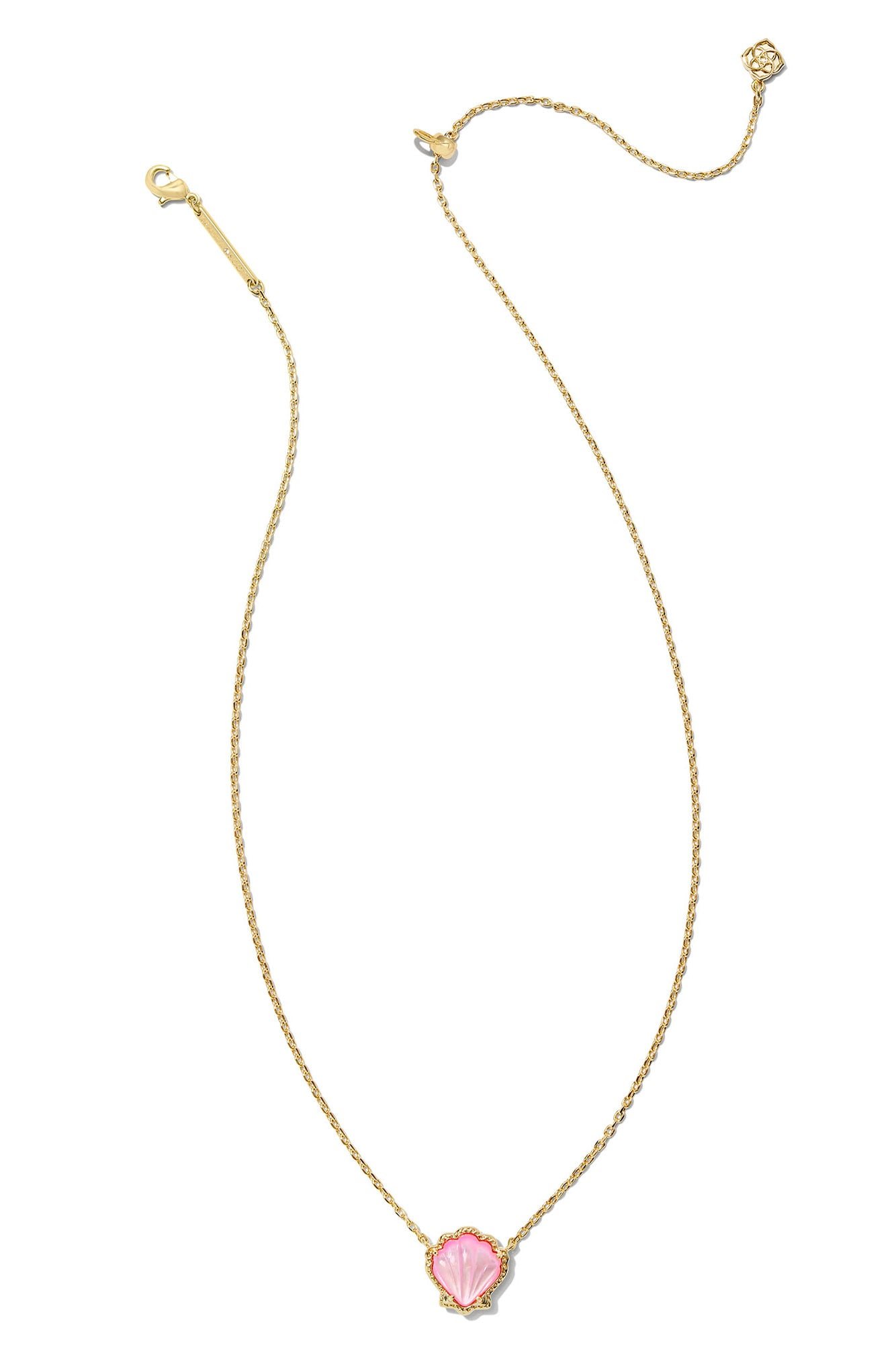 Brynne Shell Gold Short Pendant Necklace Blush Ivory Mother Of Pear - Image 2