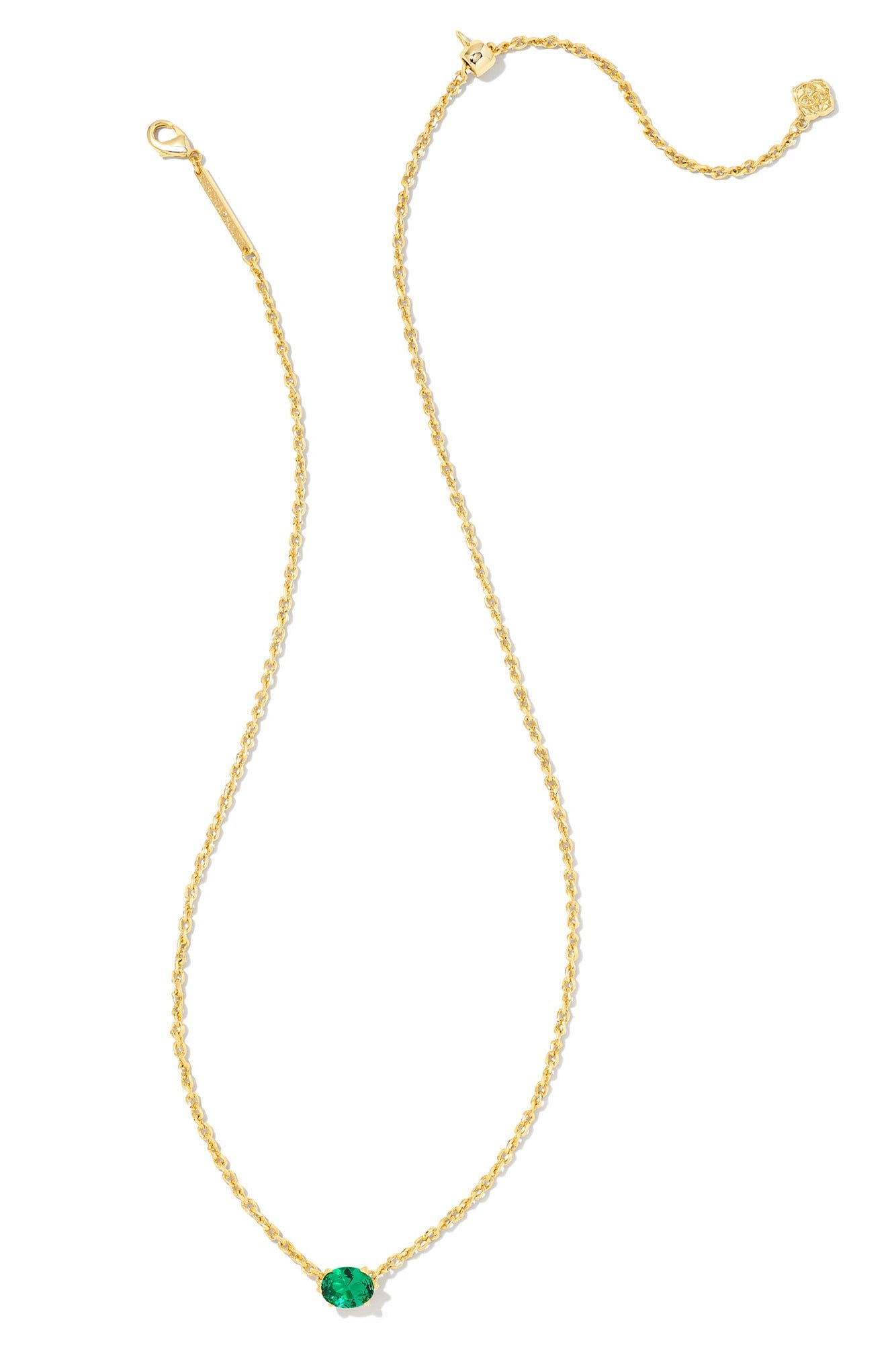 Cailin Pendant Necklace Gold Green Crystal - Image 2