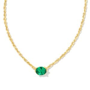 Cailin Pendant Necklace Gold Green Crystal
