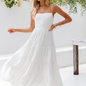 Train Into Town Midi Dress White